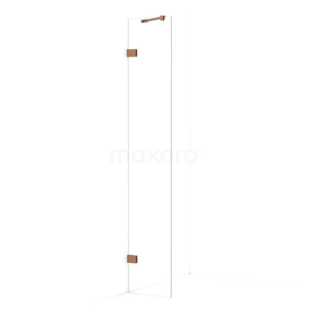 Diamond Walk-in shower | 30 cm Copper Clear glass Fixed wall IDA03220KP