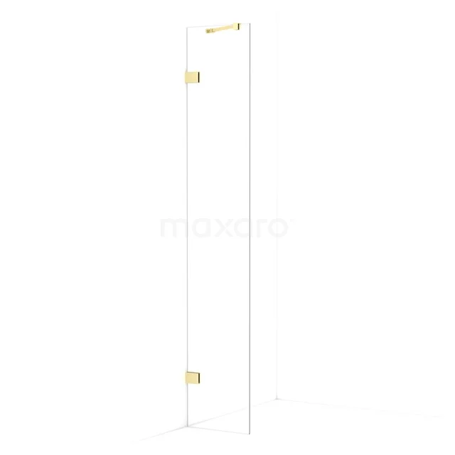 Diamond Walk-in shower | 30 cm Light gold Clear glass Fixed wall IDA03220LG