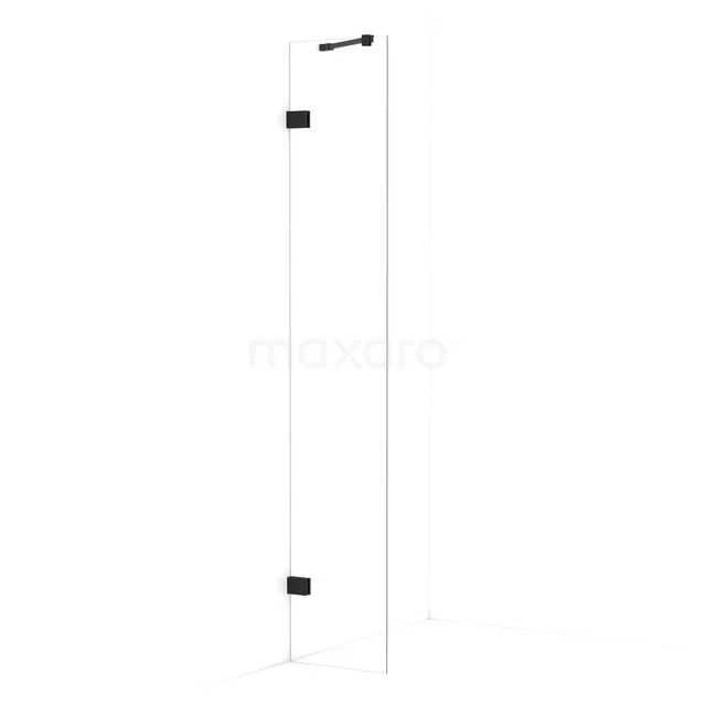 Diamond begehbare Dusche | 40 cm Matt Schwarz  Feste Wand IDA04220MB