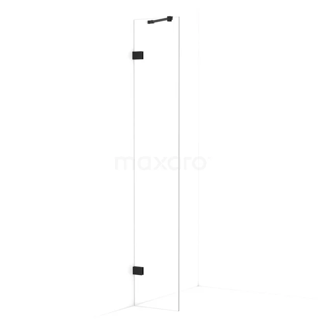 Diamond Walk-in shower | 40 cm Matte black Clear glass Fixed wall IDA04220MB