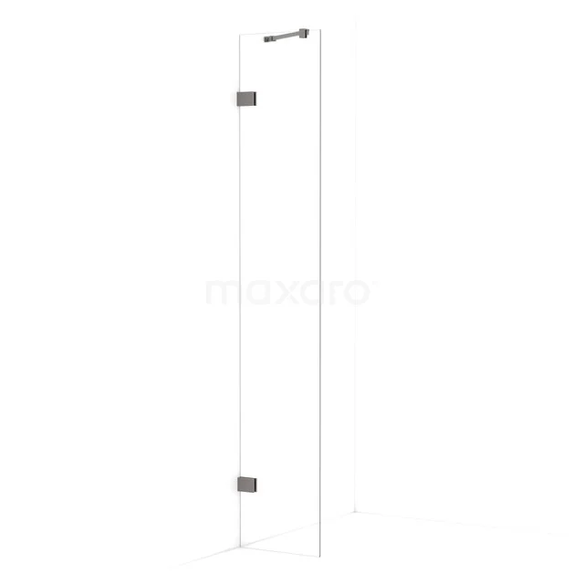 Begehbare Dusche Diamant 40cm aus klarem Sicherheitsglas Schwarzes Metall IDA04220ZM