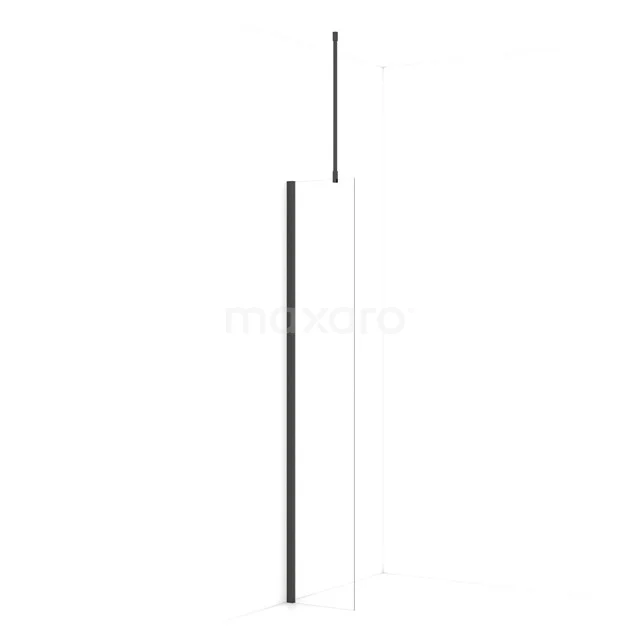 Diamond Walk-in shower | 30 cm Black chrome Clear glass Fixed wall IDA03710BCN