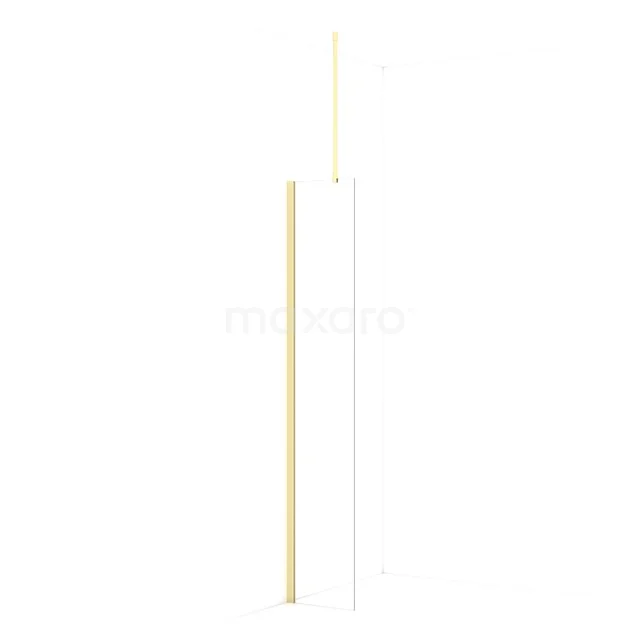 Diamond Walk-in shower | 30 cm Light gold Clear glass Fixed wall IDA03710LG