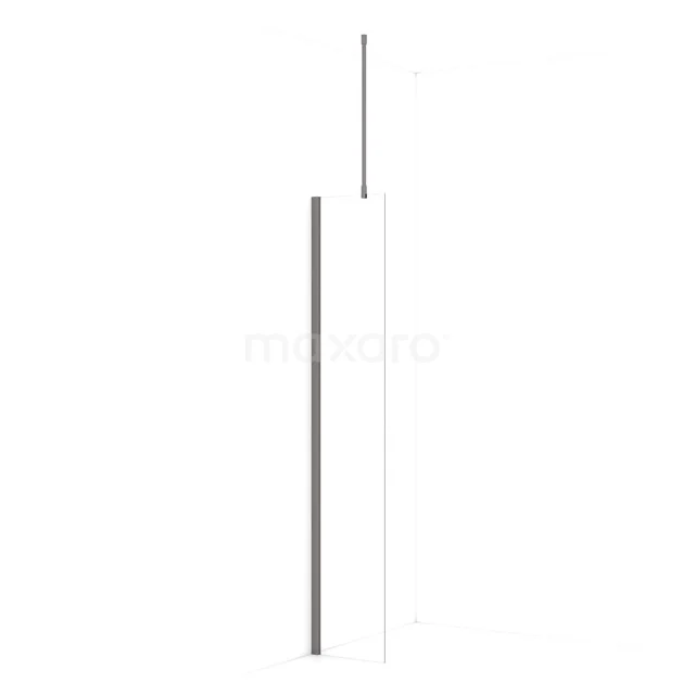 Diamond Walk-in shower | 30 cm Black metal Clear glass Fixed wall IDA03710ZMN