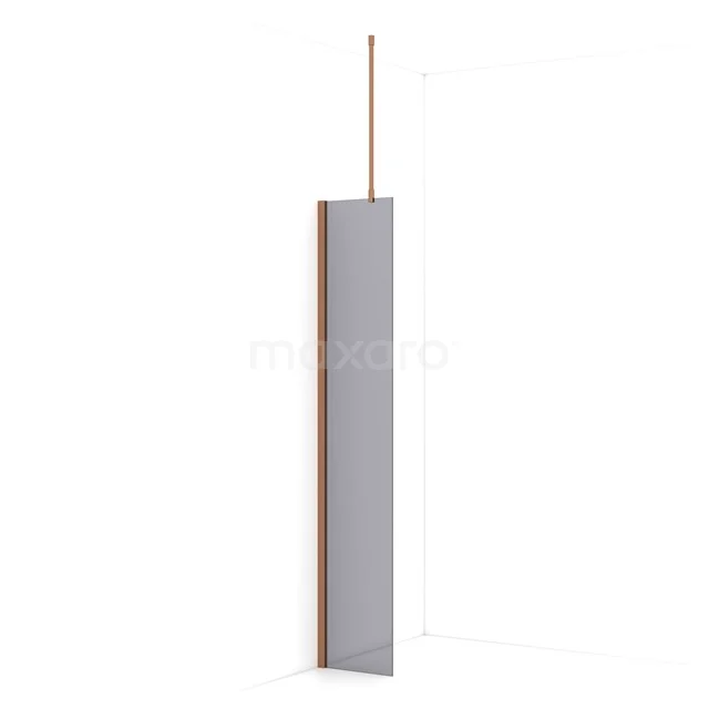 Diamond Walk-in shower | 30 cm Copper Smoke glass Fixed wall IDA03711KP