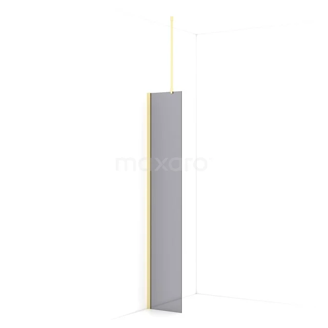 Diamond Walk-in shower | 30 cm Light gold Smoke glass Fixed wall IDA03711LG