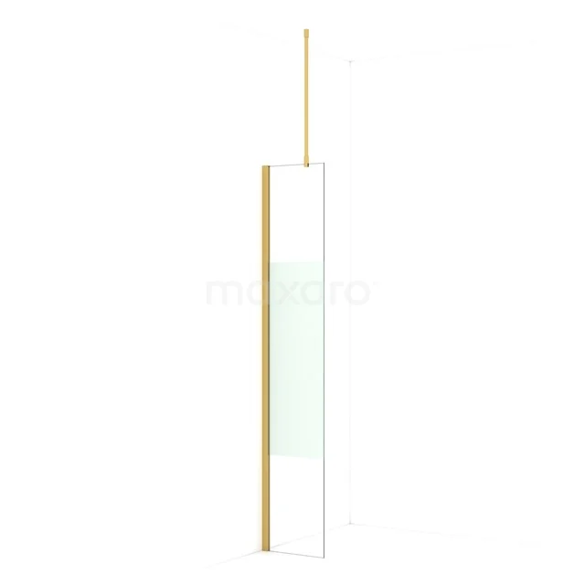 Diamond Walk-in shower | 30 cm Gold Clear with matt strip Fixed wall IDA03713GGN