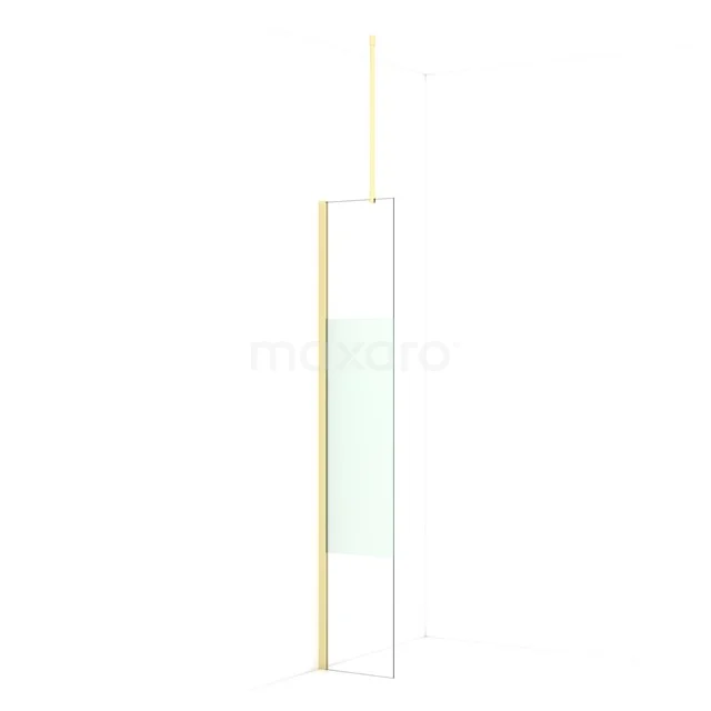 Diamond Walk-in shower | 30 cm Light gold Clear with matt strip Fixed wall IDA03713LG
