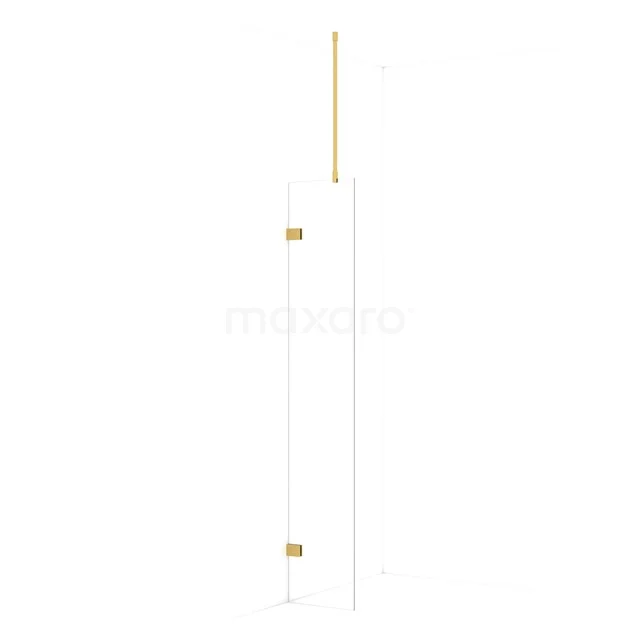 Diamond Walk-in shower | 30 cm Gold Clear glass Fixed wall IDA03720GG