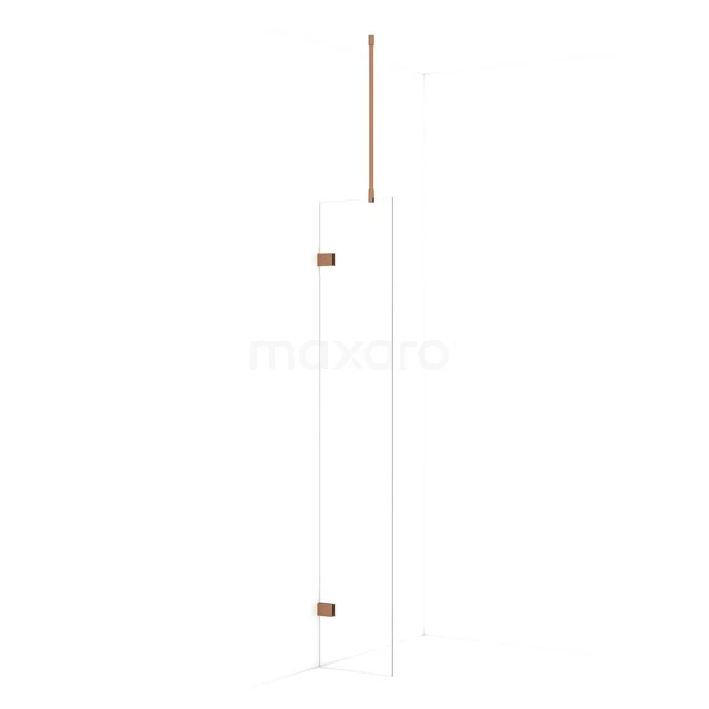 Diamond Walk-in shower | 40 cm Copper Clear glass Fixed wall IDA04720KP