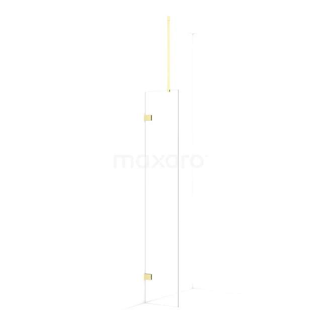 Diamond Walk-in shower | 30 cm Light gold Clear glass Fixed wall IDA03720LG