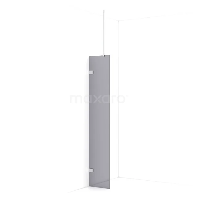 Diamond Walk-in shower | 30 cm Chrome Smoke glass Fixed wall IDA03721C