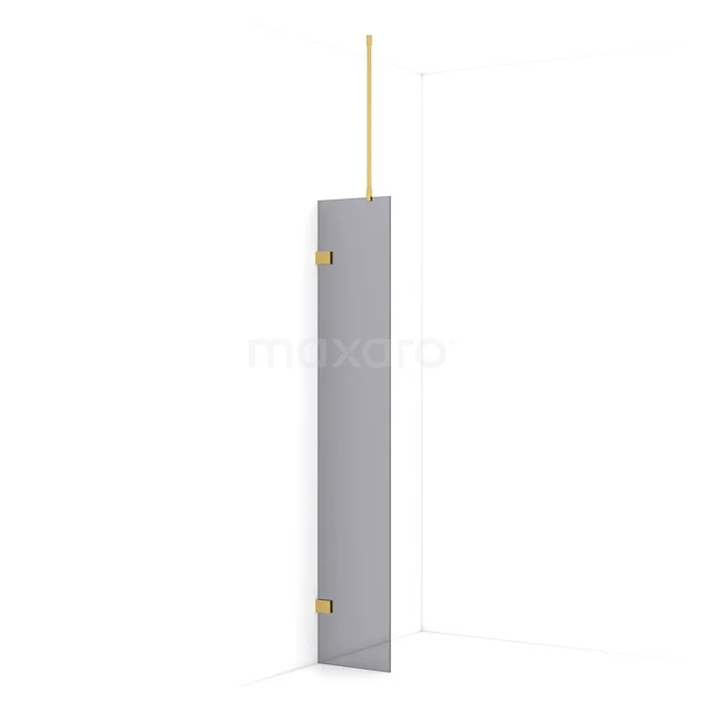 Diamond Walk-in shower | 30 cm Gold Smoke glass Fixed wall IDA03721GG