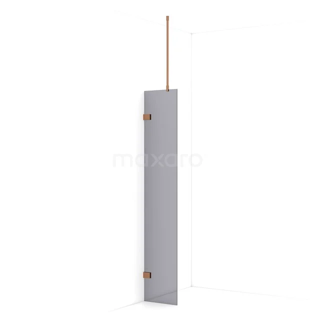 Diamond Walk-in shower | 30 cm Copper Smoke glass Fixed wall IDA03721KP