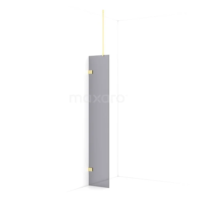 Diamond Walk-in shower | 30 cm Light gold Smoke glass Fixed wall IDA03721LG