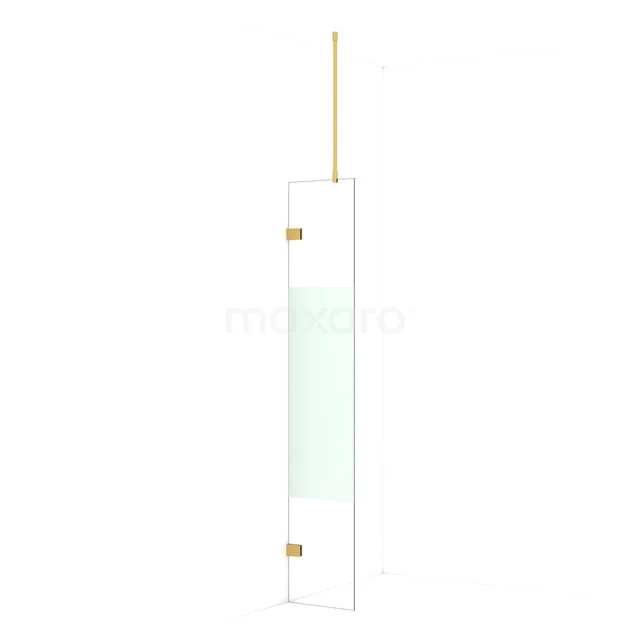 Diamond Walk-in shower | 30 cm Gold Clear with matt strip Fixed wall IDA03723GG