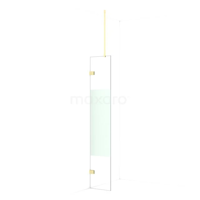 Diamond Walk-in shower | 30 cm Light gold Clear with matt strip Fixed wall IDA03723LG
