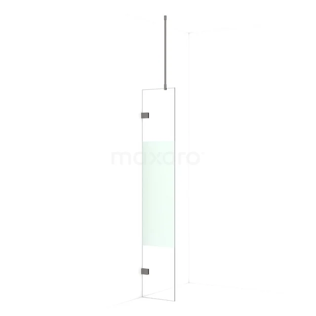 Diamond begehbare Dusche | 30 cm Schwarzes Metall  Feste Wand IDA03723ZM