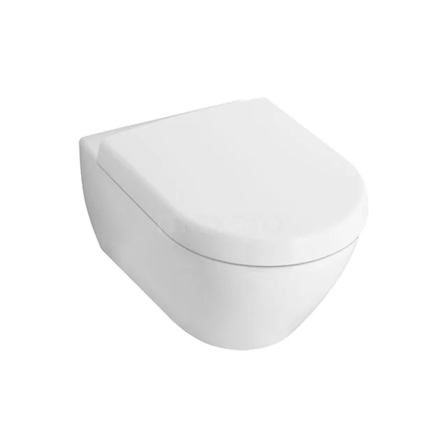Wall-mounted toilet made of white ceramic with rounded design, ideal for modern bathrooms.