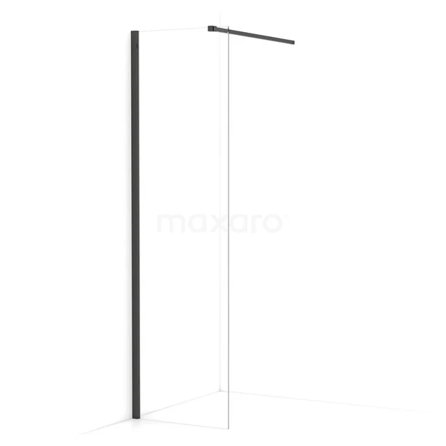 Diamond Walk-in shower | 50 cm Black chrome Clear glass Fixed wall IDA05110BCN