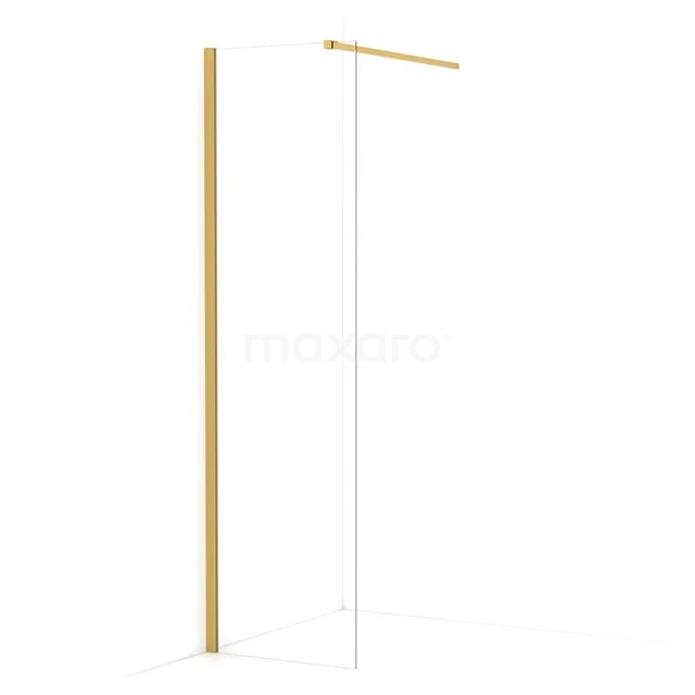 Diamond Walk-in shower | 50 cm Gold Clear glass Fixed wall IDA05110GGN