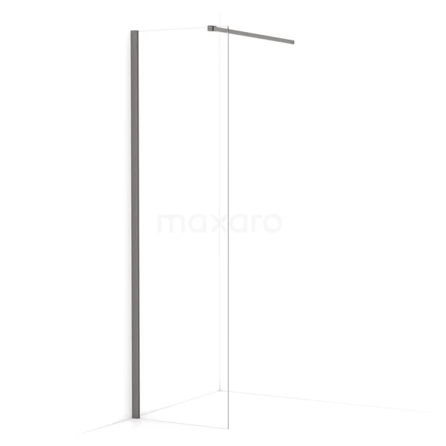 Begehbare Dusche Diamant 60cm aus klarem Sicherheitsglas Schwarzes Metall IDA06110ZMN