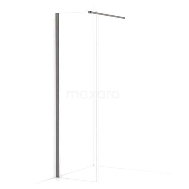 Diamond Walk-in shower | 50 cm Black metal Clear glass Fixed wall IDA05110ZMN