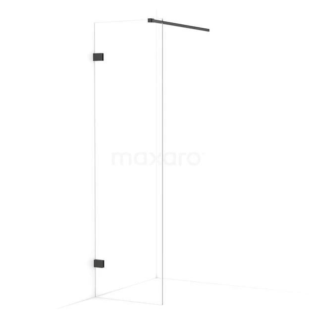 Diamond Walk-in shower | 50 cm Black chrome Clear glass Fixed wall IDA05120BC