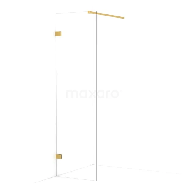 Diamond Walk-in shower | 50 cm Gold Clear glass Fixed wall IDA05120GG