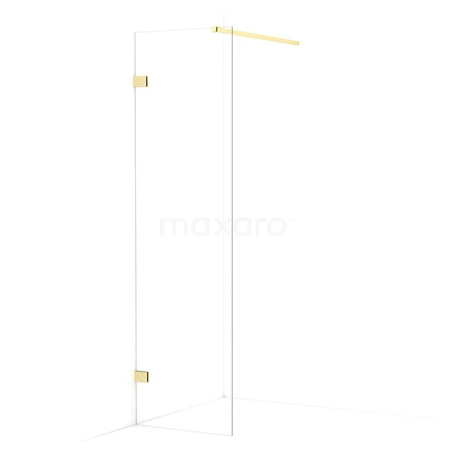 Diamond Walk-in shower | 50 cm Light gold Clear glass Fixed wall IDA05120LG