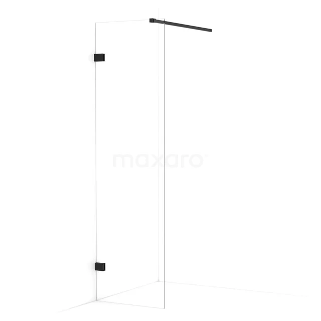 Diamond begehbare Dusche | 50 cm Matt Schwarz  Feste Wand IDA05120MB