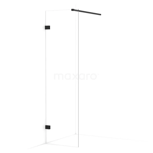 Diamond Walk-in shower | 50 cm Matte black Clear glass Fixed wall IDA05120MB