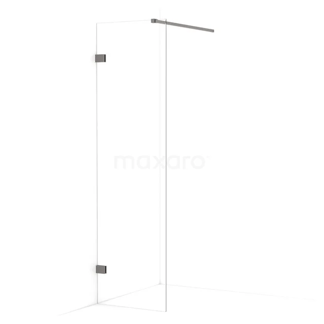 Diamond Walk-in shower | 50 cm Black metal Clear glass Fixed wall IDA05120ZM