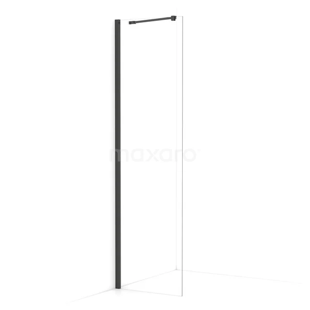 Diamond Walk-in shower | 50 cm Black chrome Clear glass Fixed wall IDA05210BCN