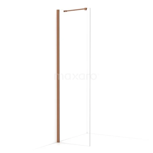 Diamond Walk-in shower | 50 cm Copper Clear glass Fixed wall IDA05210KP