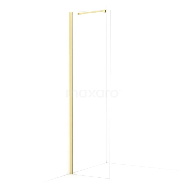 Diamond Walk-in shower | 50 cm Light gold Clear glass Fixed wall IDA05210LG