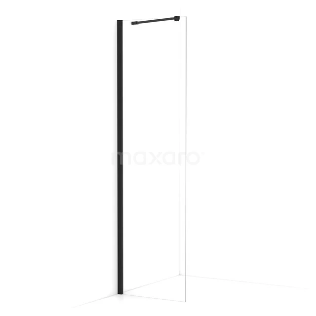 Diamond Walk-in shower | 50 cm Matte black Clear glass Fixed wall IDA05210MB