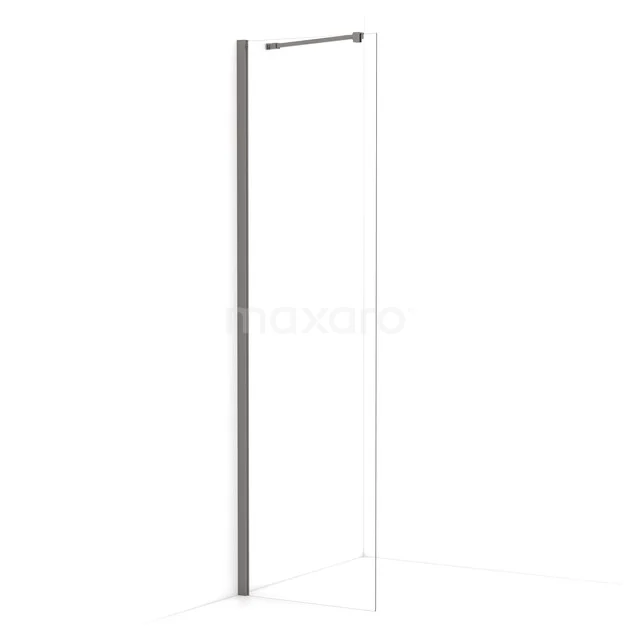 Begehbare Dusche Diamant 60cm aus klarem Sicherheitsglas Schwarzes Metall IDA06210ZMN