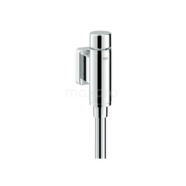 Chrome GROHE wall-mounted toilet brush holder, sleek design and glossy finish for a modern bathroom style.