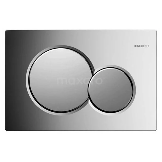 Chrom Bedienungsplatte mit zwei runden Knöpfen, geeignet für moderne Badezimmer-WCs, Geberit Sigma-Serie.