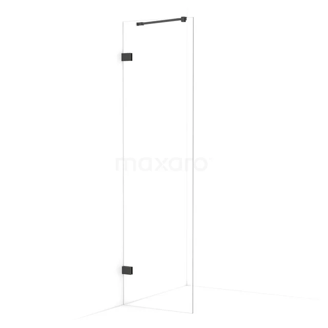 Diamond Walk-in shower | 50 cm Black chrome Clear glass Fixed wall IDA05220BC