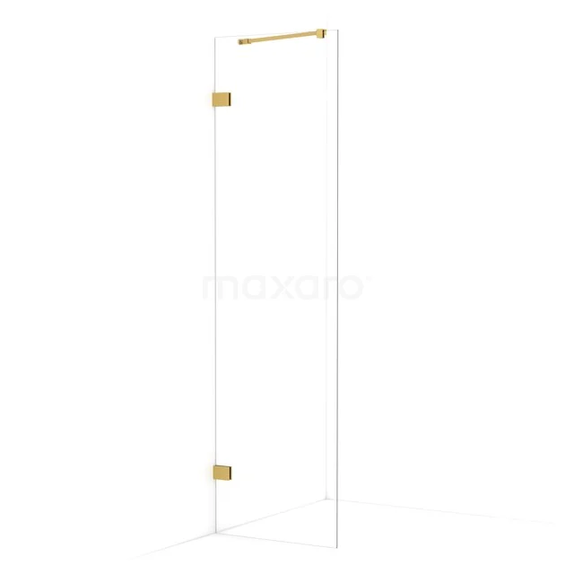 Begehbare Dusche Diamant 50cm aus klarem Sicherheitsglas Gold IDA05220GG