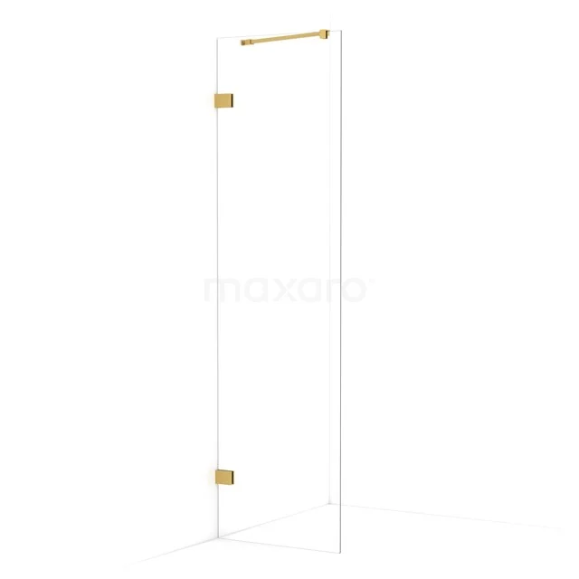 Diamond Walk-in shower | 60 cm Gold Clear glass Fixed wall IDA06220GG