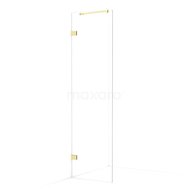 Diamond Walk-in shower | 60 cm Light gold Clear glass Fixed wall IDA06220LG