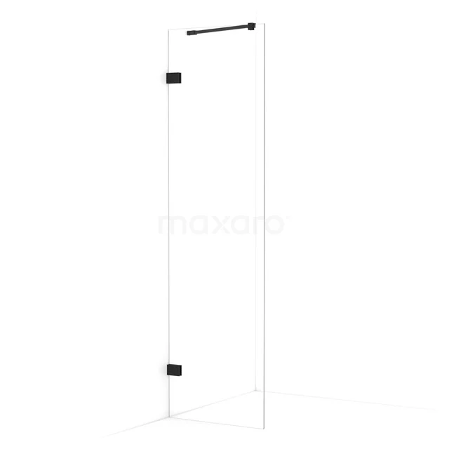 Diamond Walk-in shower | 60 cm Matte black Clear glass Fixed wall IDA06220MB