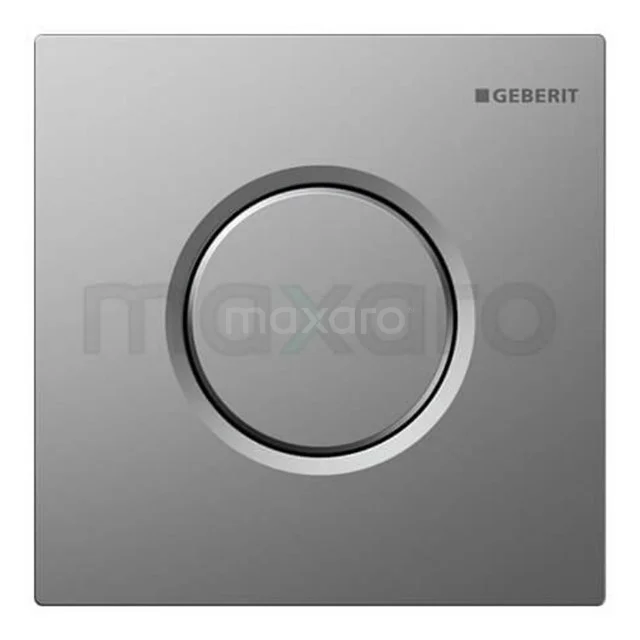 Geberit control plate, square design in matt chrome, ideal for modern bathrooms.