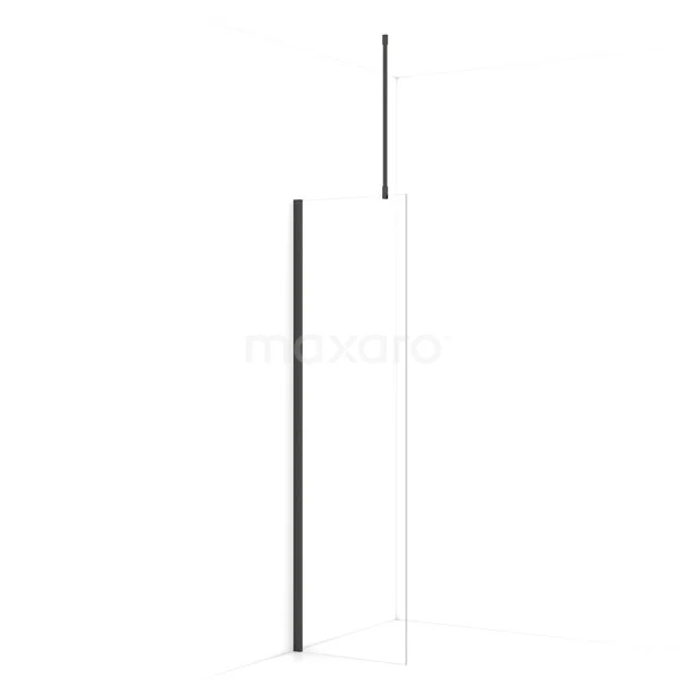 Diamond Walk-in shower | 60 cm Black chrome Clear glass Fixed wall IDA06710BCN