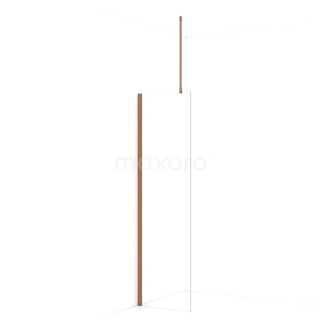 Diamond Walk-in shower | 60 cm Copper Clear glass Fixed wall IDA06710KP