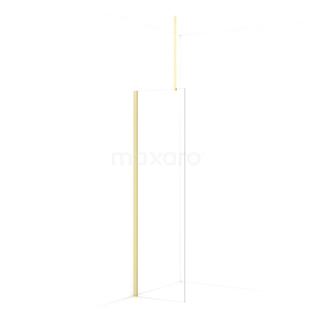 Diamond Walk-in shower | 60 cm Light gold Clear glass Fixed wall IDA06710LG