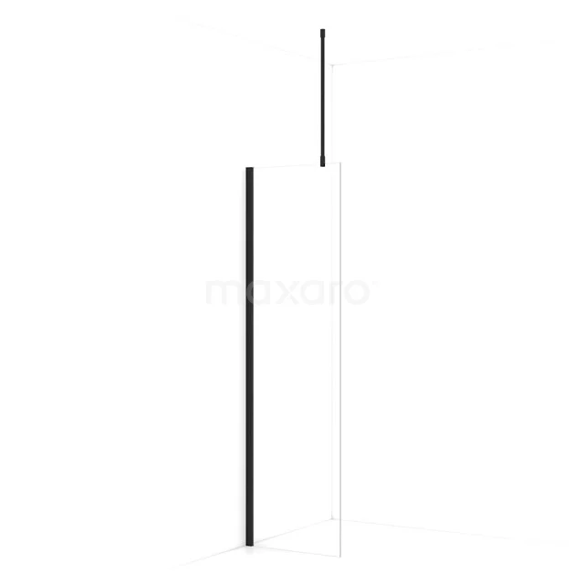Diamond Walk-in shower | 60 cm Matte black Clear glass Fixed wall IDA06710MB